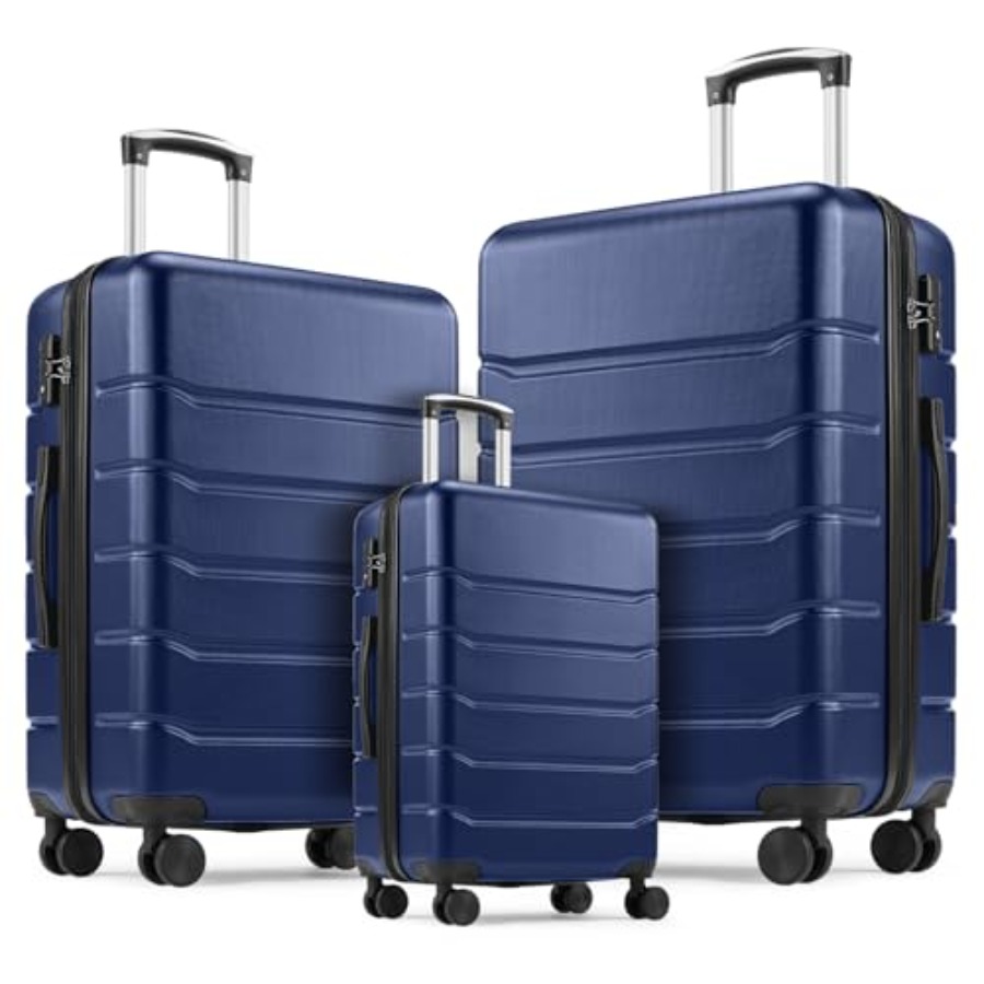 Expandable Hard Shell Luggage Set - Conjunto de 3 Peças de Malas