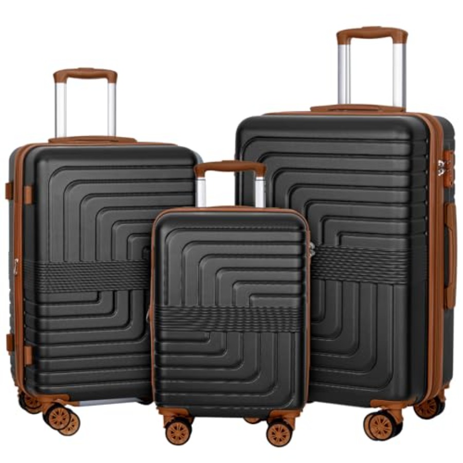Expandable Hard Shell Luggage Set - Conjunto de 3 Peças de Malas
