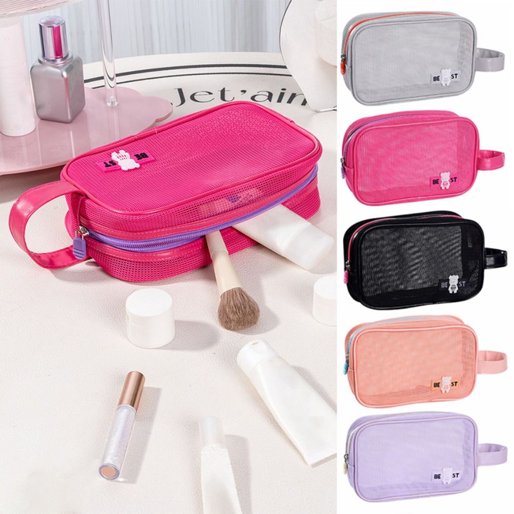 Cosmetic Bags - Bolsa de maquiagem de malha resistente