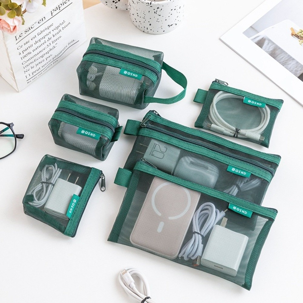 Cosmetic Bags - Bolsa de Armazenamento Transparente de Nylon