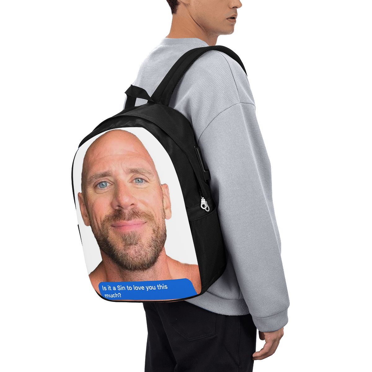 Travel Bags - Mochila Johnny Sins Flirty Text Bubble
