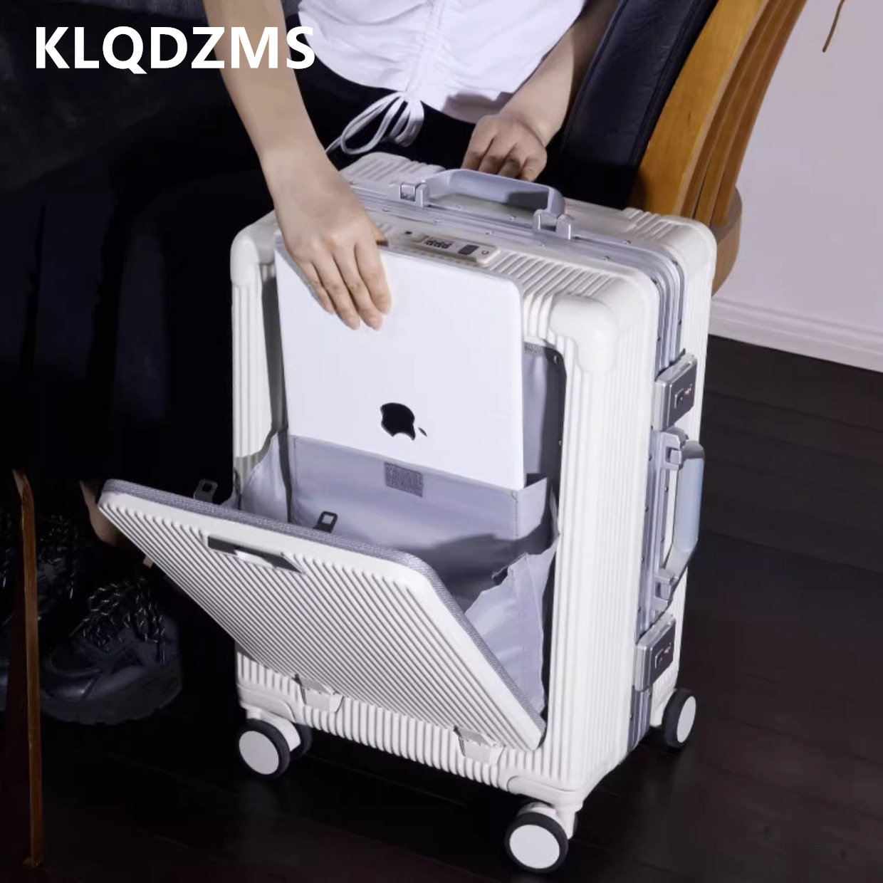 Front Opening Laptop Luggage 24 Inch - KLQDZMS Mala de Viagem Multifuncional com