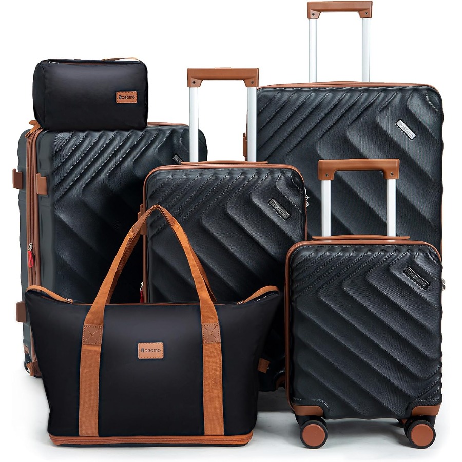 Expandable Hard Shell Luggage Set - Conjunto de malas expansíveis de 6