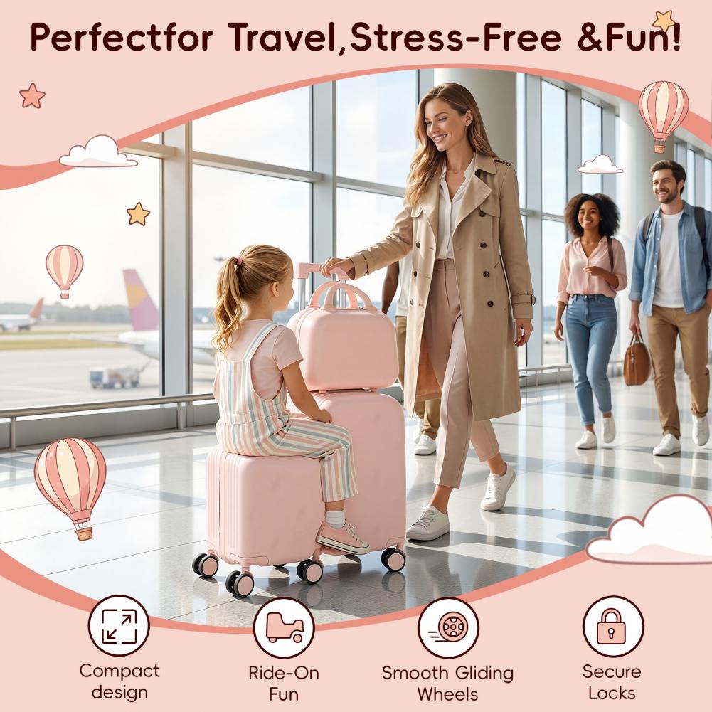 Kids Ride On Suitcase Scooter - Scooter divertido de 20 polegadas, para