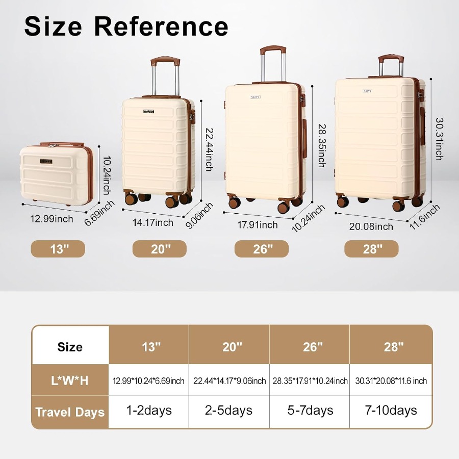 Conjunto de 4 malas de viagem  - Expandable Hard Shell Luggage Set avaliação e preço