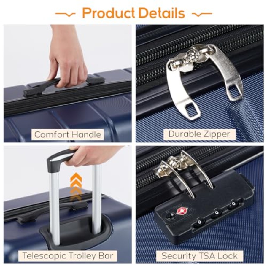 Conjunto de 3 Peças de Malas p - Expandable Hard Shell Luggage Set avaliação e preço