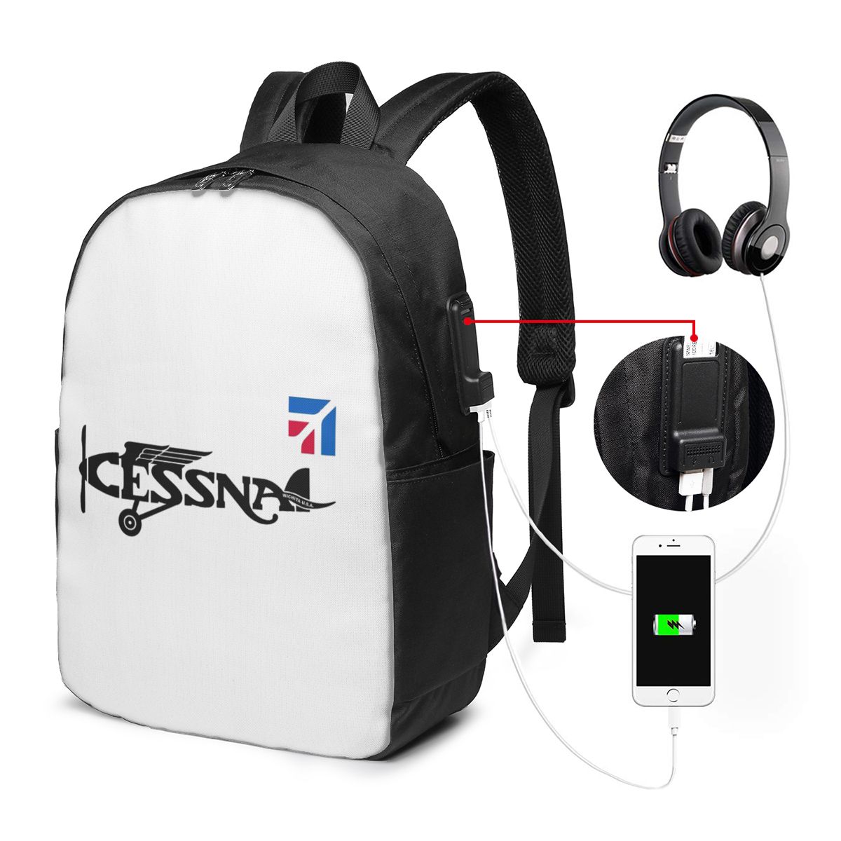 Mochila com logotipo Cessna, b - Travel Bags avaliação e preço