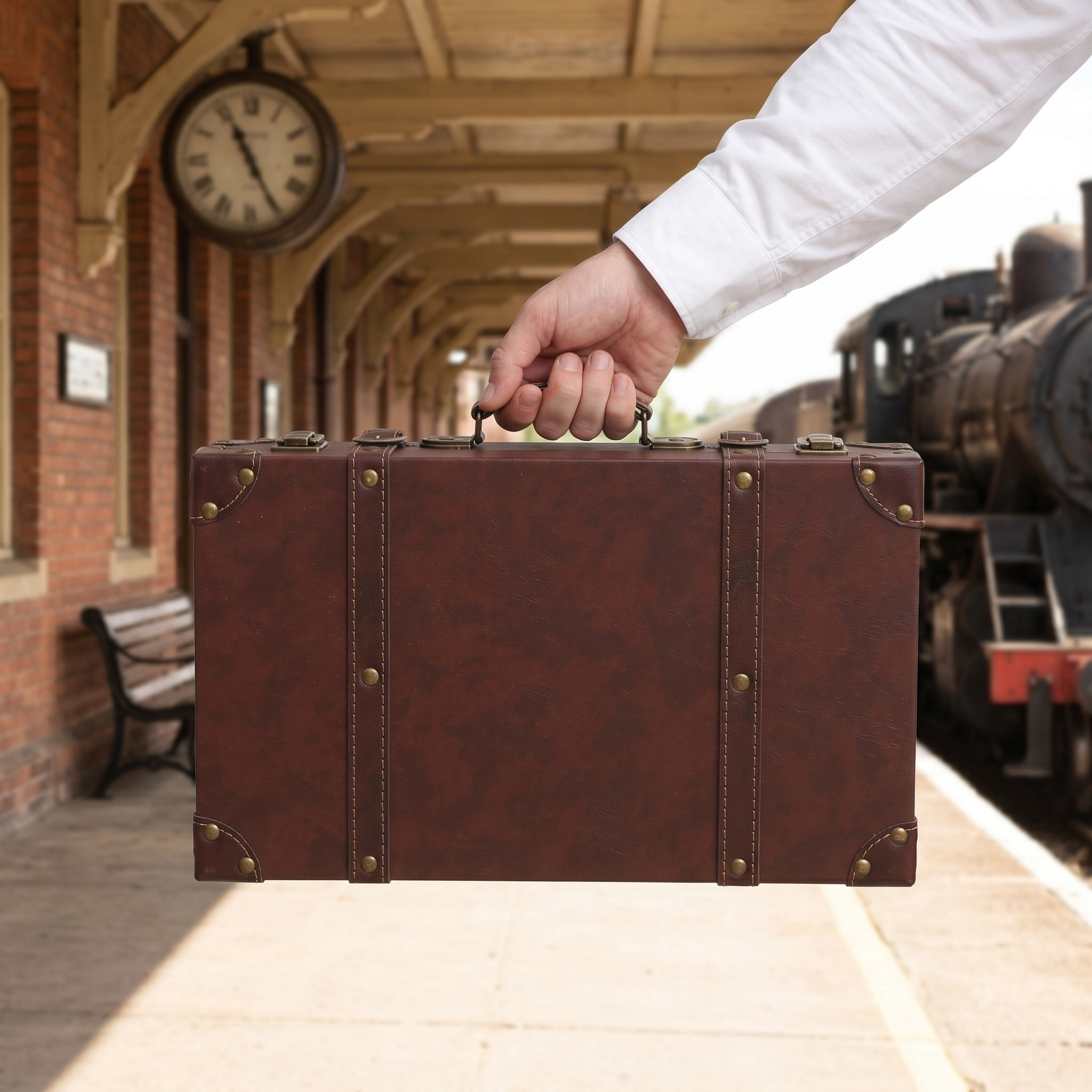 Caixa de Exposição de Mala de  - Retro Vintage Trunk Suitcase avaliação e preço