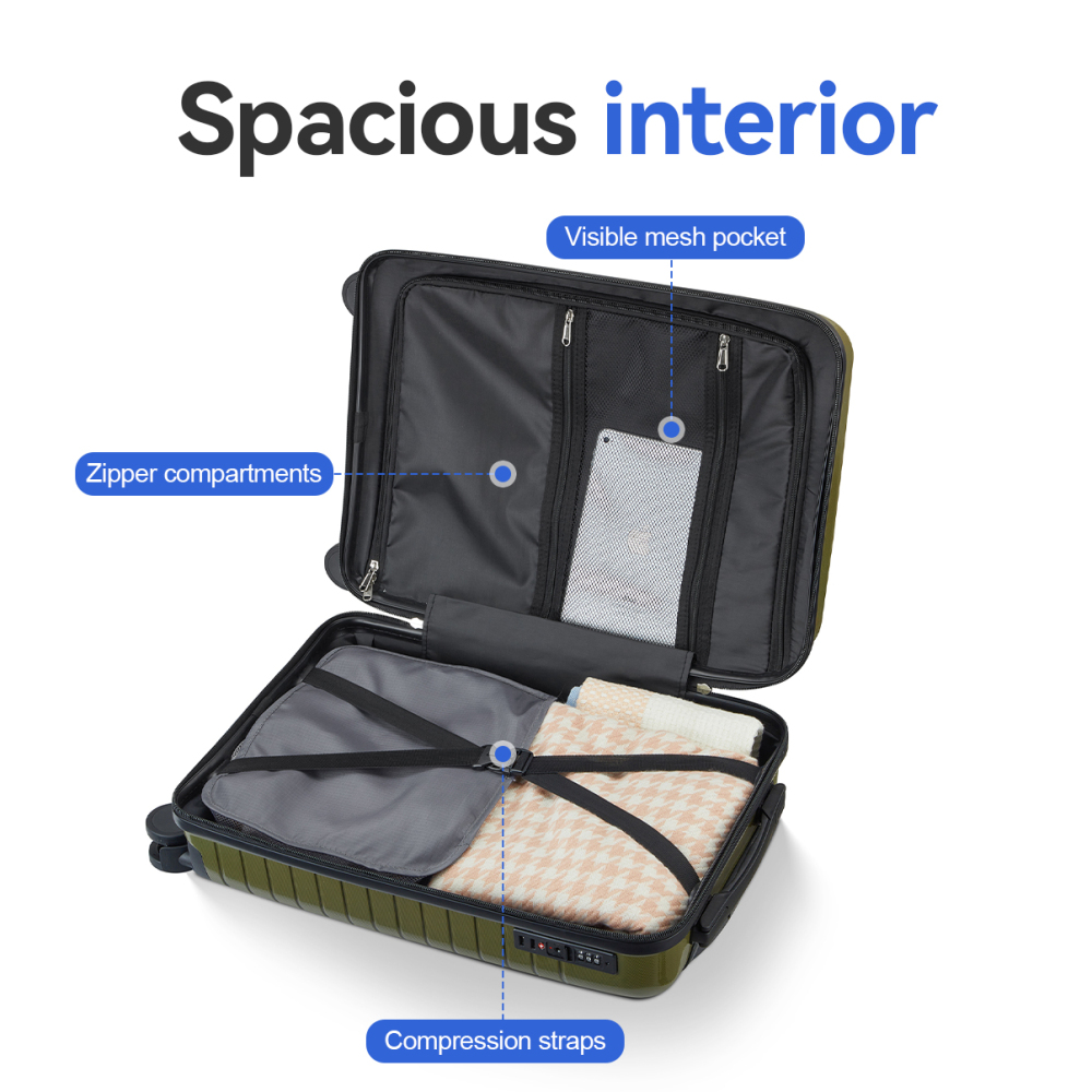 Conjunto de malas de viagem co - Spinner Wheel Rolling Suitcase 20 Inch avaliação e preço