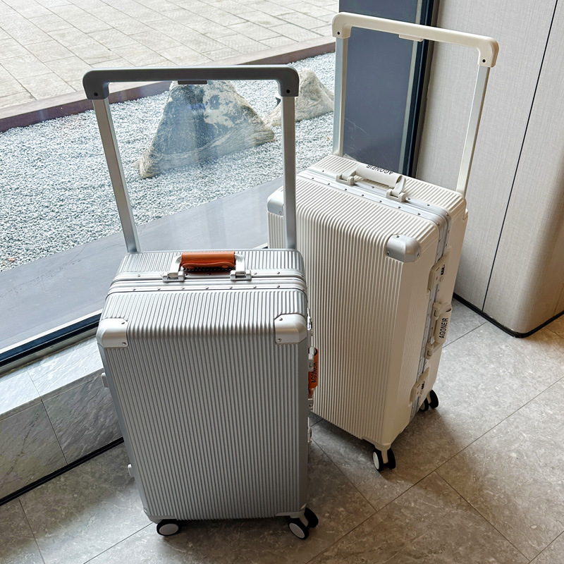 Mala de viagem com alça larga  - Aluminum Frame Carry On Luggage avaliação e preço