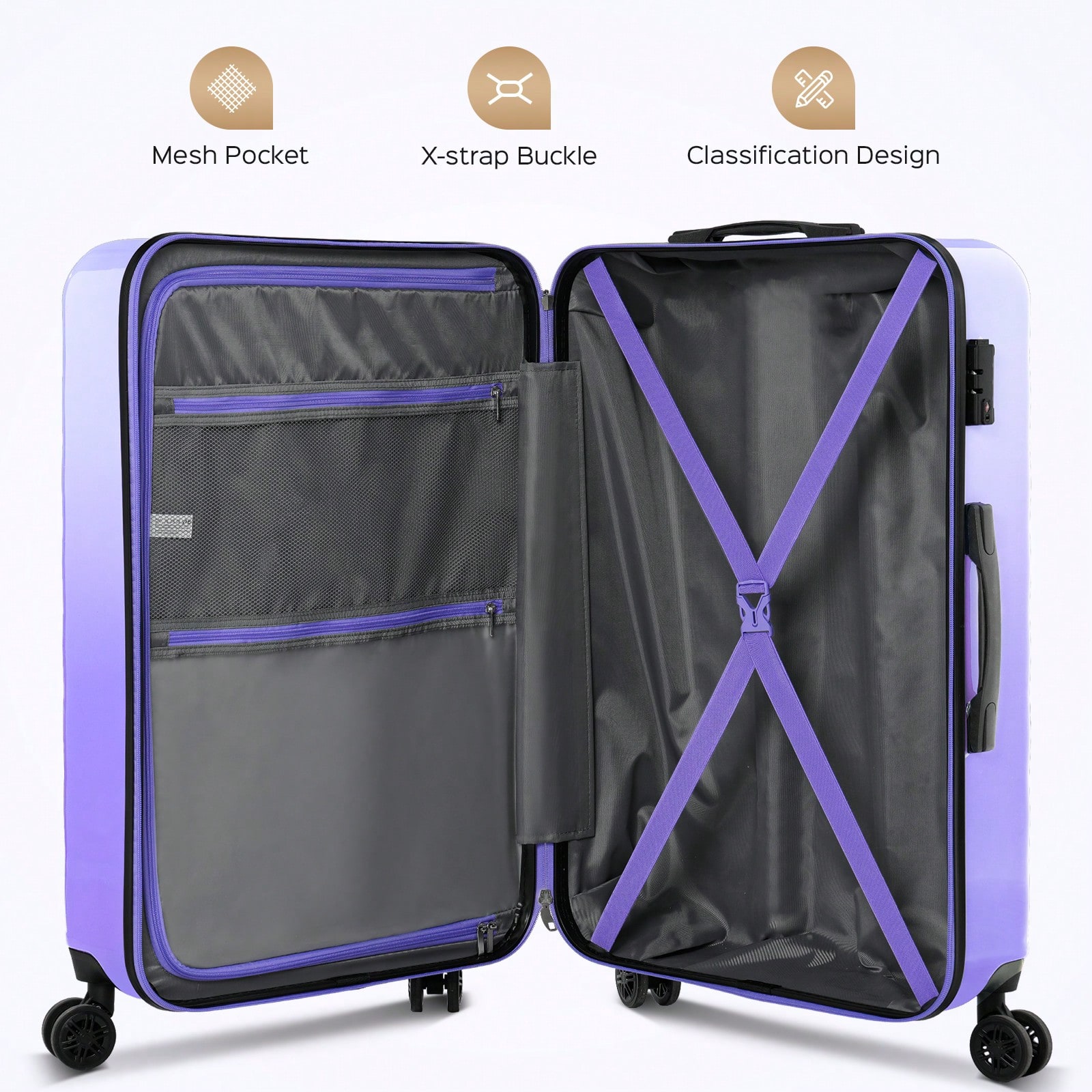 Conjunto de malas rígidas de 2 - Spinner Wheel Rolling Suitcase 20 Inch avaliação e preço