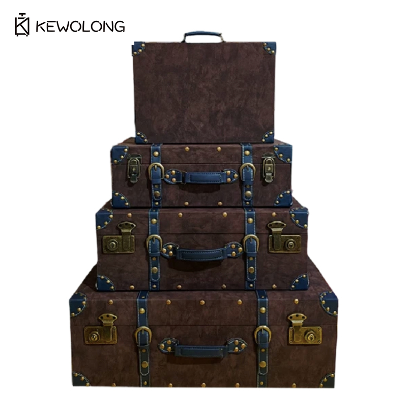 Baú de Armazenamento em Couro  - Retro Vintage Trunk Suitcase avaliação e preço