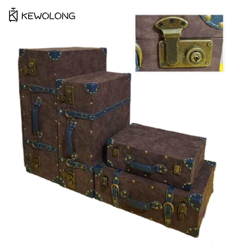Baú de Armazenamento em Couro  - Retro Vintage Trunk Suitcase avaliação e preço