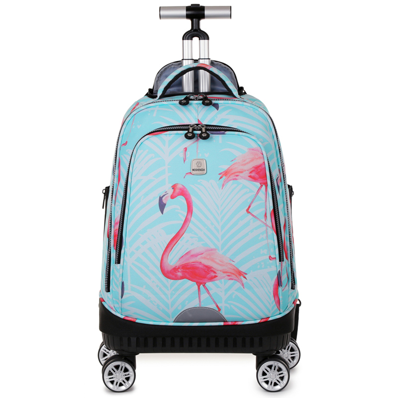 Mochila rolante com rodas gira - Foldable Rolling Luggage Bag avaliação e preço