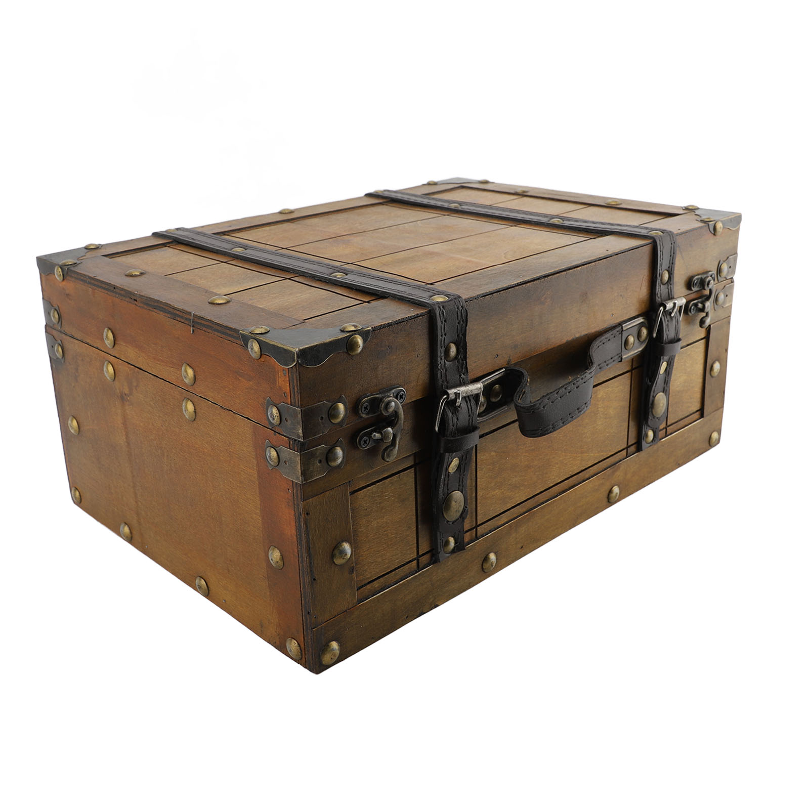Mala retrô de madeira sintétic - Retro Vintage Trunk Suitcase avaliação e preço